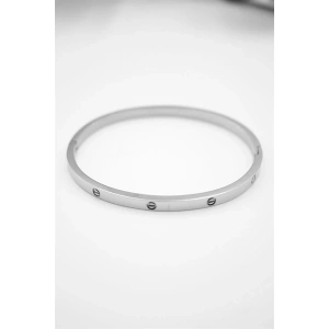 CRT Model İnce Taşsız Çelik Bilezik (60mm) - Gümüş