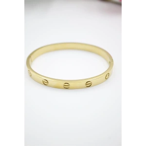 CRT Model Taşsız Çelik Bilezik (60mm) - Altın