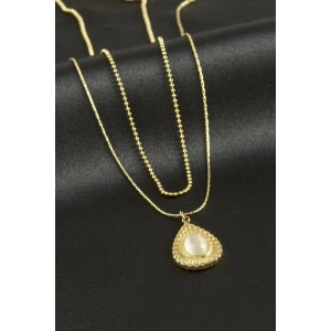 Damla Lüks Çelik İkili Kolye