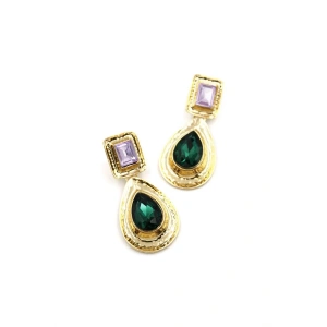 Damla Taşlı Küpe - Altın