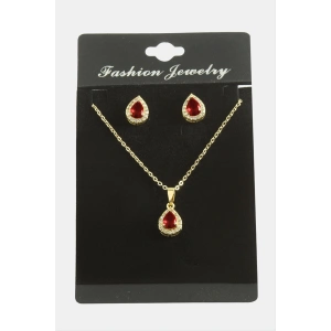 Damla Zirkon Taşlı Set Kolye