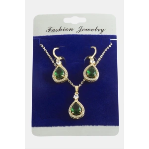 Damla Zirkon Taşlı Set Kolye