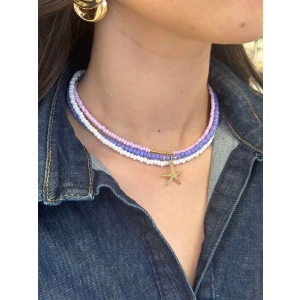 Deniz Yıldızı Boncuk Kolye - Mor