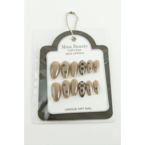 Desenli Mina Beauty Kedi Gözü Takma Tırnak