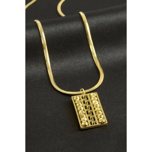 Dikdörtgen Dorika Lüks Çelik Kolye