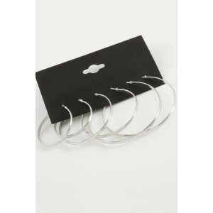 Düz Metal Halka Küpe 6 Adet