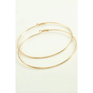 Ezme Çizgili Metal Halka Küpe 8-9-10 cm