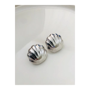 Gümüş Renk Deniz Kabuğu Midye Küpe