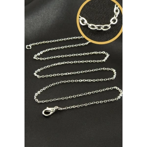 Gümüş Renkli Düz Kolye Zinciri 45 cm