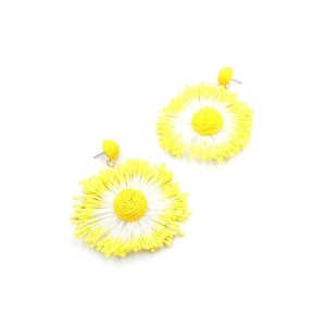 Güneş Hasır Küpe - Sarı