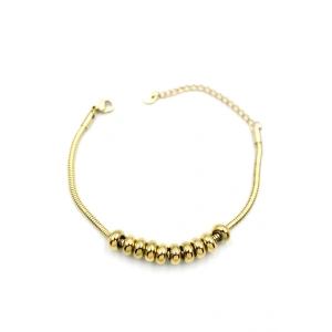 Halkalı Yılan Zincir Bileklik - Altın