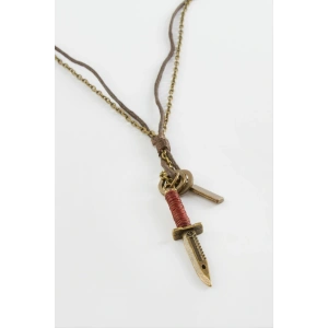 Hançer Deri Zincir Erkek Kolye