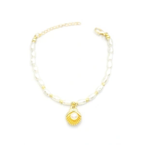 İnci Bileklik - Altın