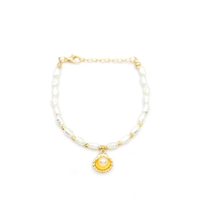 İnci Bileklik - Altın