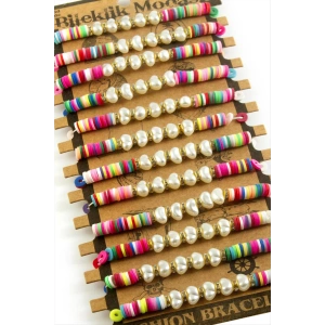 İnci Fimo Boncuk Bileklik