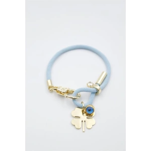 İpli Yonca Bileklik - Açık Mavi