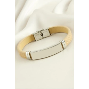 İsim Yazılabilir Deri Çelik Bileklik