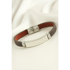 İsim Yazılabilir Deri Çelik Bileklik