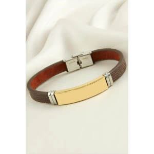 İsim Yazılabilir Deri Çelik Bileklik