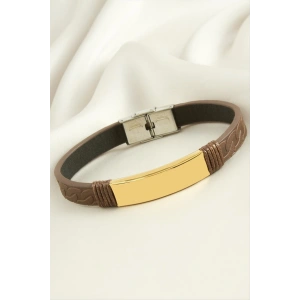 İsim Yazılabilir Deri Çelik Bileklik