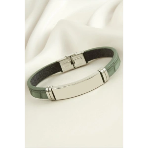 İsim Yazılabilir Deri Çelik Bileklik