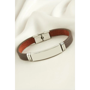 İsim Yazılabilir Deri Çelik Bileklik