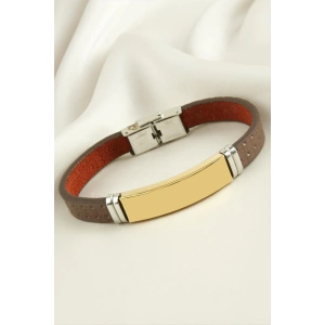 İsim Yazılabilir Deri Çelik Bileklik