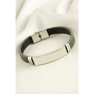 İsim Yazılabilir Deri Çelik Bileklik