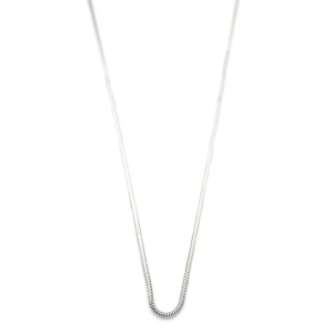 Kalın Yılan Zincir Kolye - 60cm - Gümüş