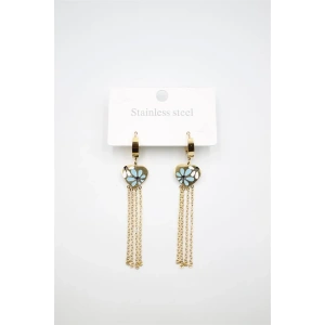 Kalp Çiçek Küpe - Altın