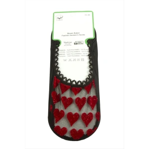 Kalp Dantel Babet Çorap