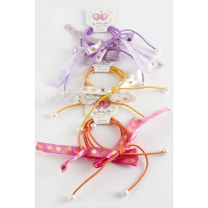 Kalp Fiyong İnci Lastikli Toka 2 Adet