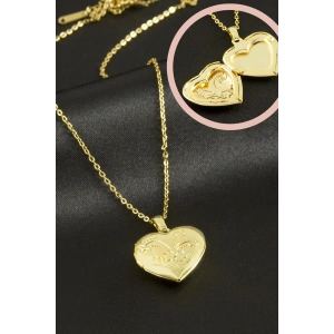 Kalp Kapaklı Çelik Kolye