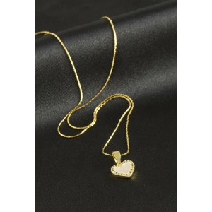 Kalp Sedef Lüks Çelik Kolye