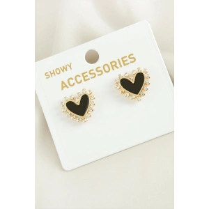 Kalp Sedef Taşlı Metal Küpe