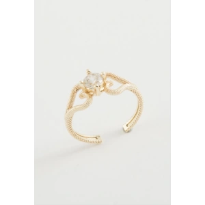 Kalp Tek Taşlı Yüzük