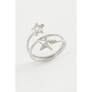 Kalp Yıldız Zirkon Taşlı Yüzük