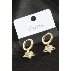 Kalp Zirkon Taşlı Küpe