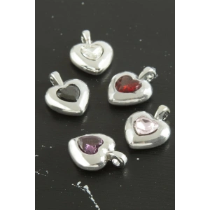 Kalp Zirkon Taşlı Tek Kulplu Aparat 1 Adet