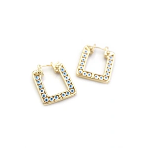 Kare Nazar Küpe - Altın