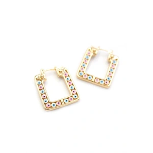 Kare Nazar Küpe - Altın