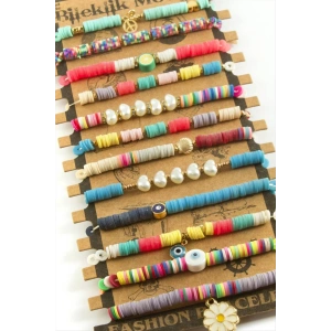 Karışık Fimo Boncuk Bileklik