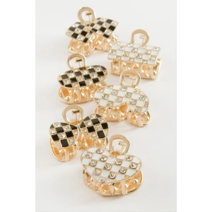 Karışık Taşlı Metal Mandal Toka 2,5 cm