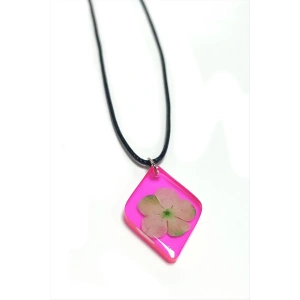 Kartopu Çiçeği Baklava Dilimli Epoksi Kolye