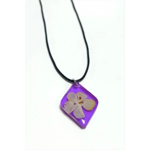 Kartopu Çiçeği Baklava Dilimli Epoksi Kolye