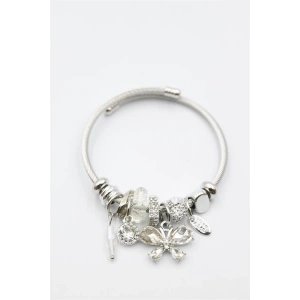 Kelebek Charm Bilezik - Beyaz