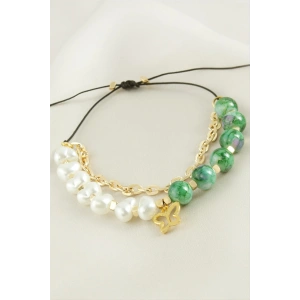 Kelebek İnci Boncuk Zincirli Bileklik