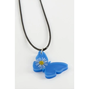 Kelebek Oval Epoksi Kolye