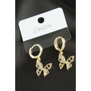 Kelebek Zirkon Taşlı Küpe