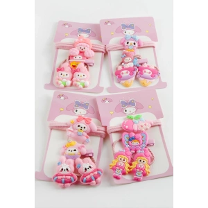 Kız Çocuk Pens Lastikli Toka 4 Adet